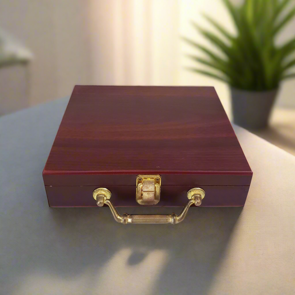 Rosewood Gift Box Poker with Chips