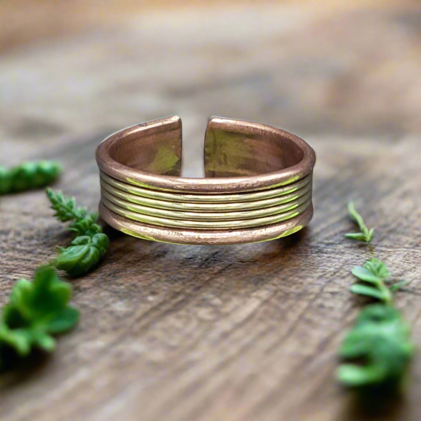 Copper & Brass Ring - 6mm Design 2