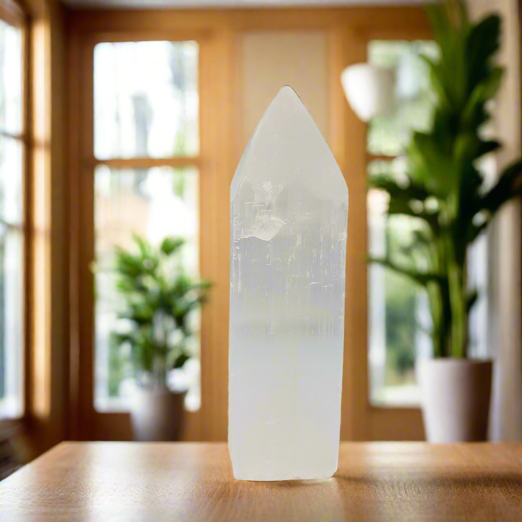 Selenite Obelisk - 7-8"