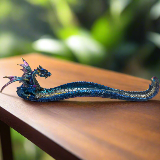 Incense Ash Catcher - Blue Dragon with Claw