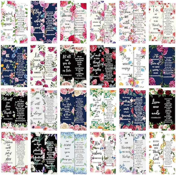 Christian Bible Verse Floral Bookmark