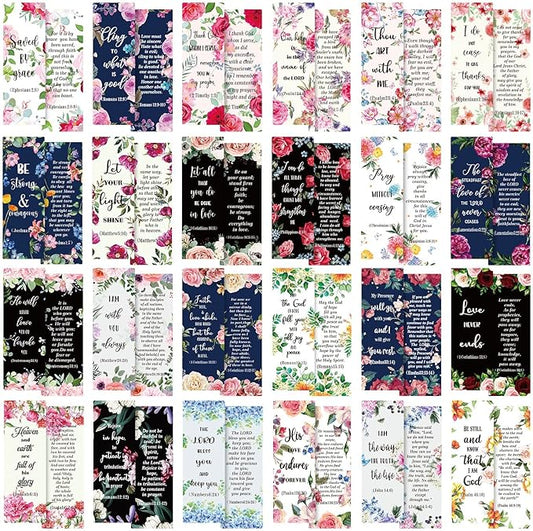 Christian Bible Verse Floral Bookmark