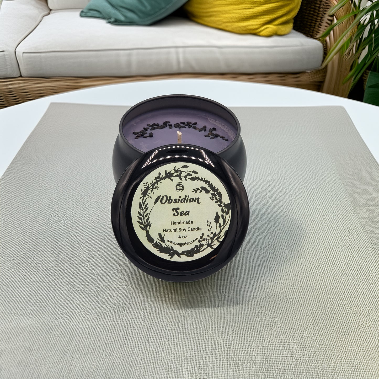 Obsidian Sea Candle (Sage Den Product)