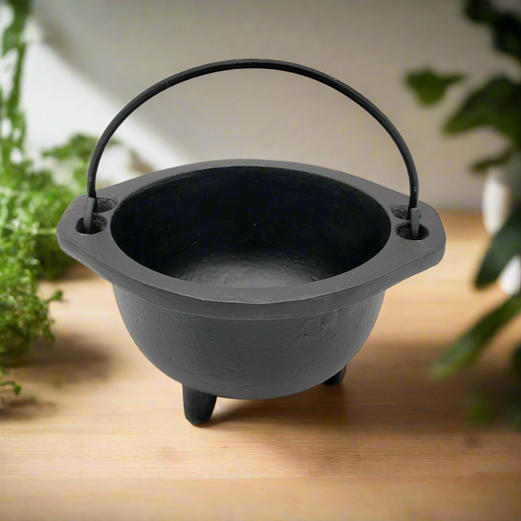 Cast Iron Cauldron Charcoal Incense Burner - Medium
