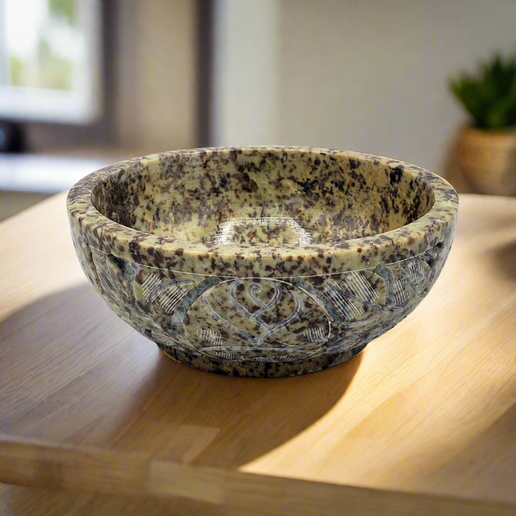 Natural Soapstone Carved Bowl