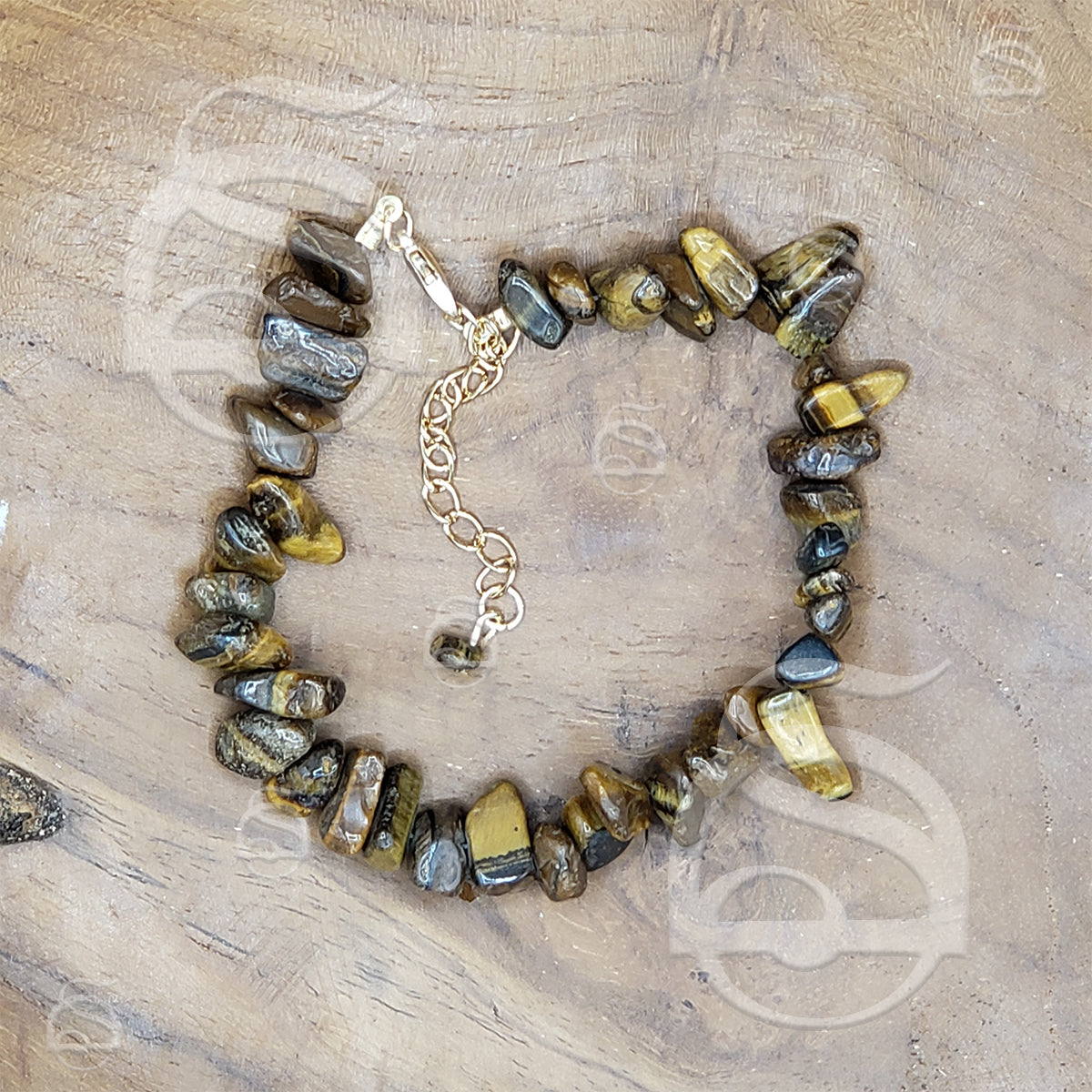 Tigereye, Golden Chip Bracelet with Clasp