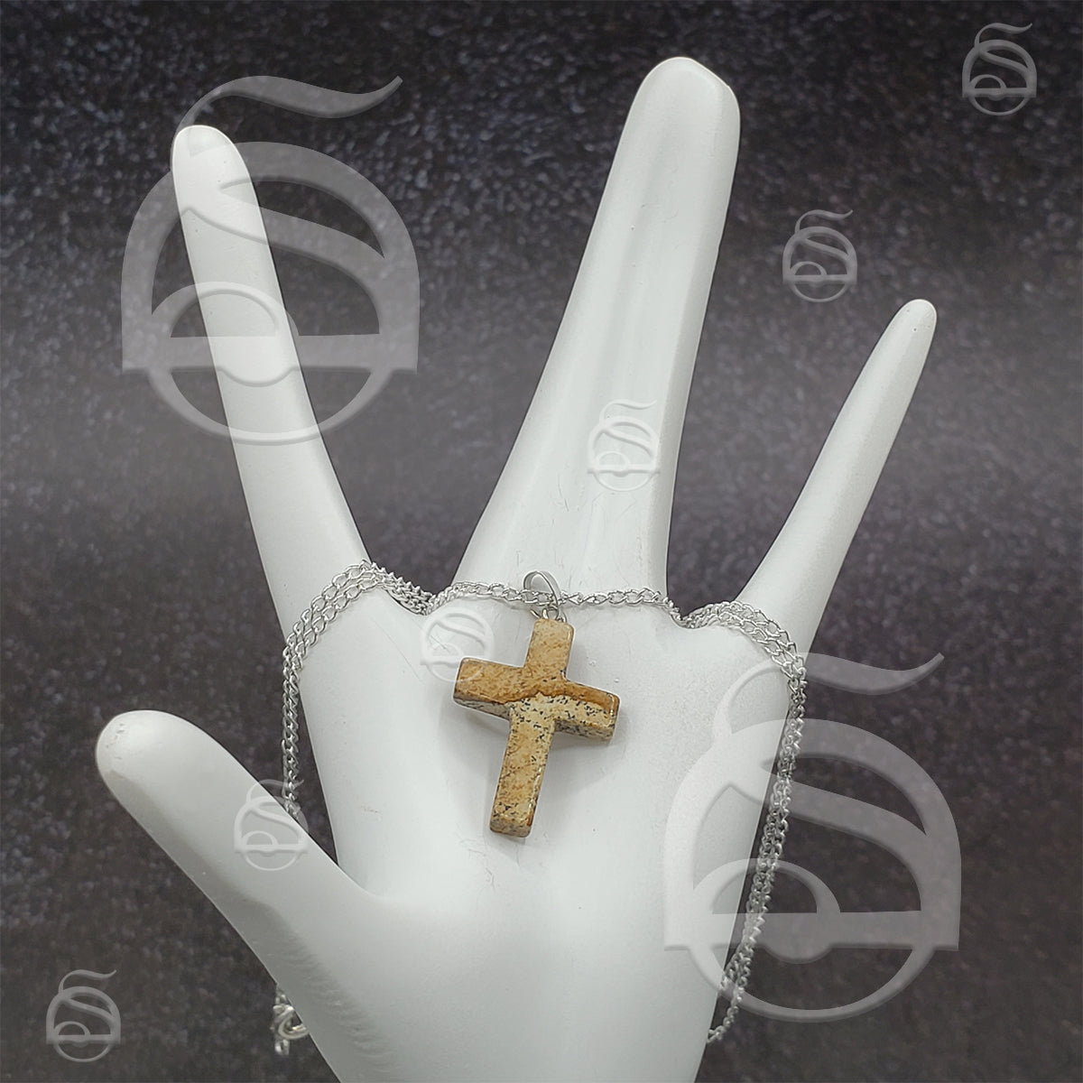 Petrified Wood Cross Necklace