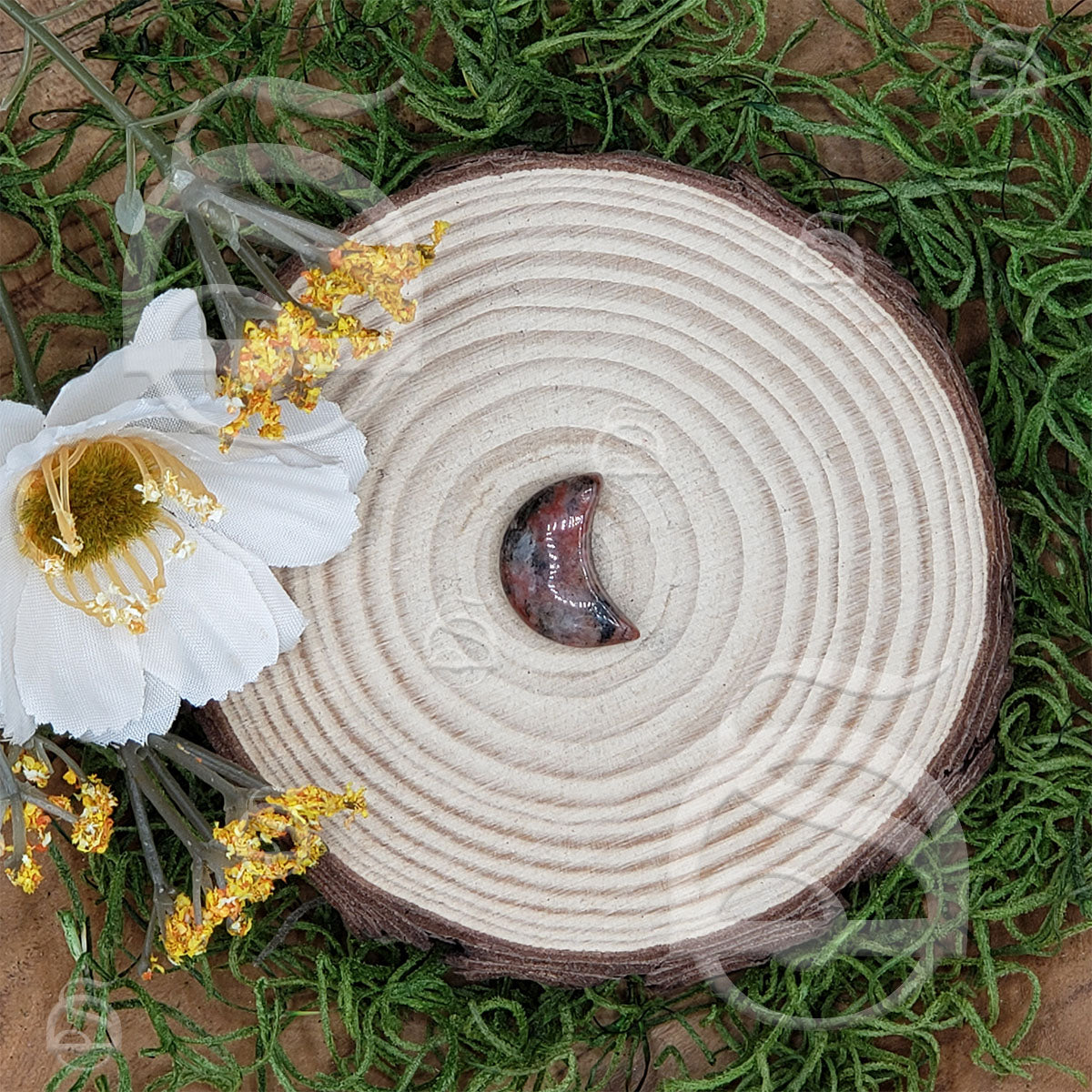 Polished Moon Small - Jasper, Brecciated