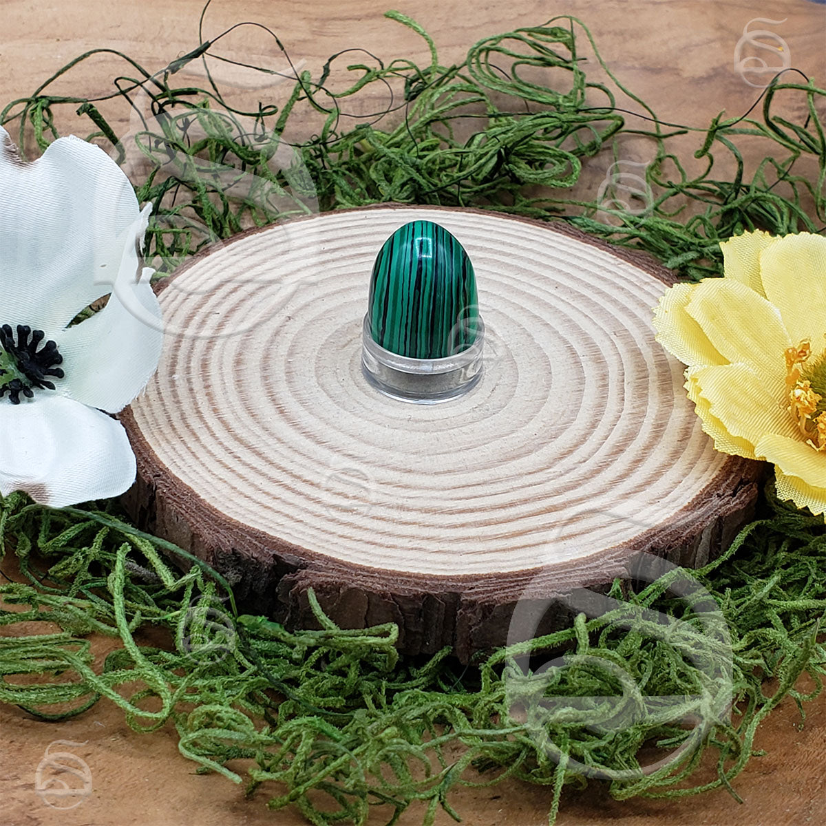 Polished Mini Egg - Malachite - Imitation (Dyed Banded Agate)