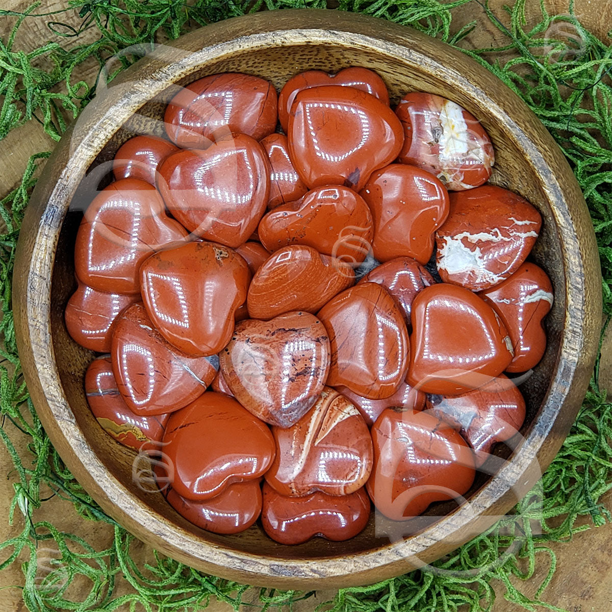 Polished Heart Small - Jasper, Red