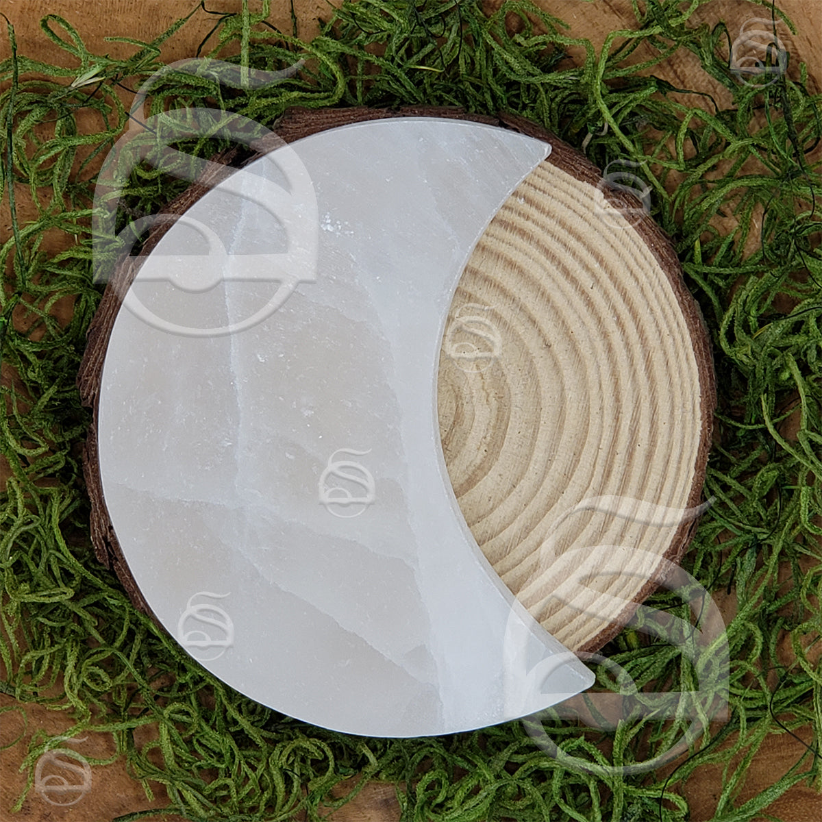 Selenite Charging Plate - Moon
