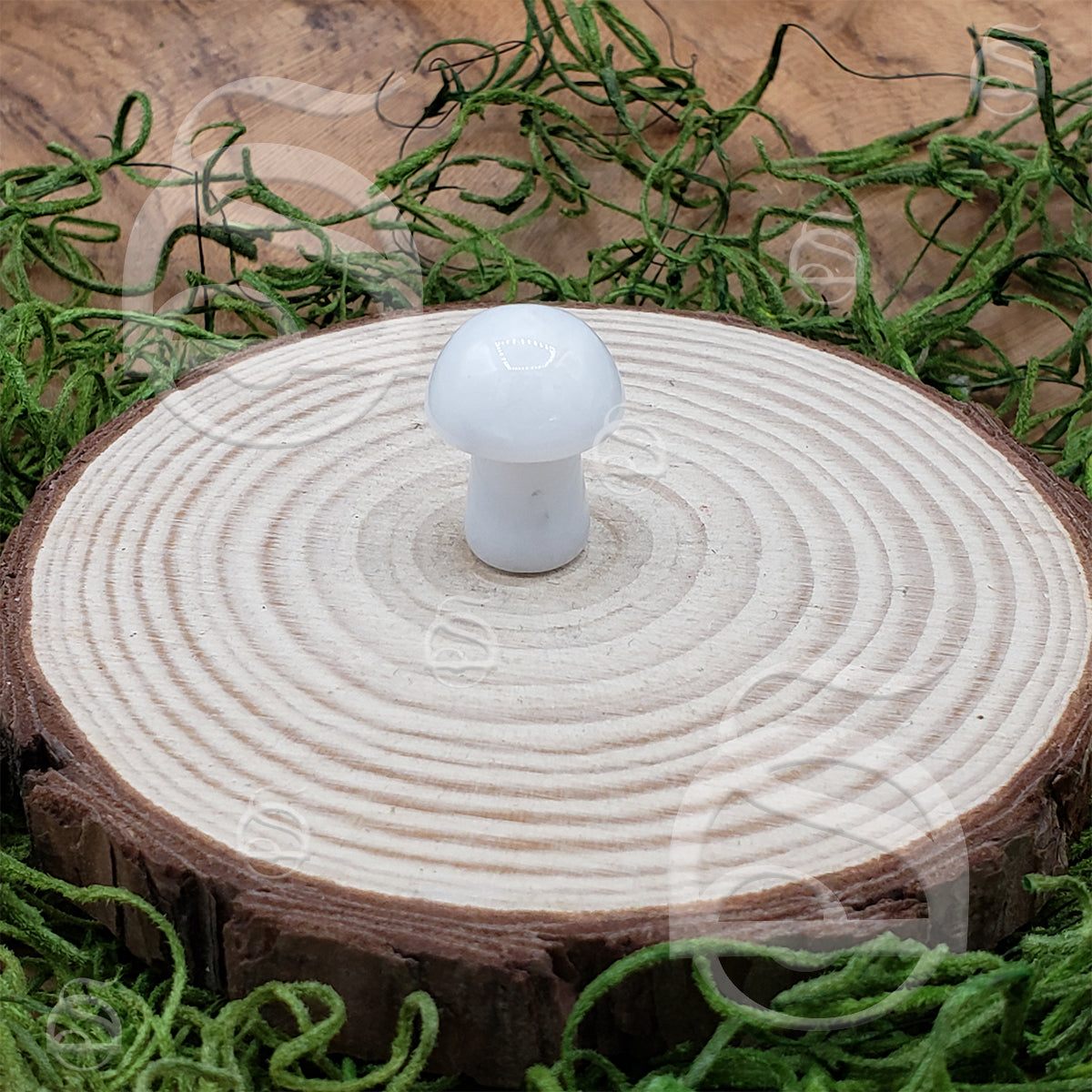 Polished Mushroom - Quartz, Snow