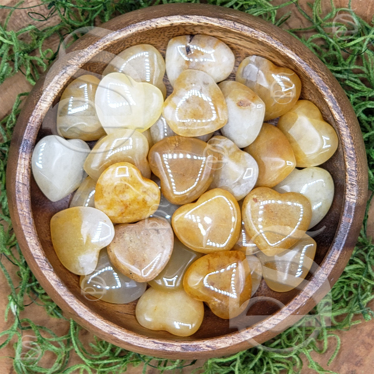 Polished Heart Small - Jade, Yellow