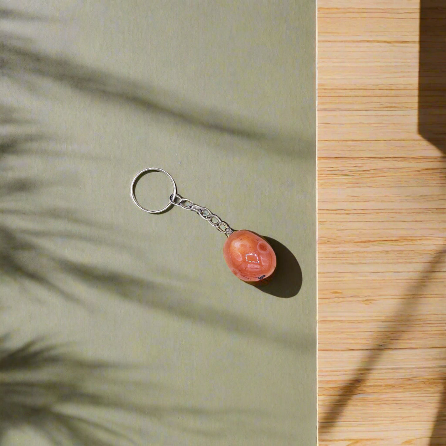 Polished Gemstone Keychain - Carnelian