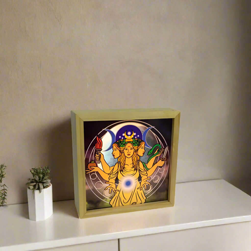 Wood Light Box with Changeable Glass - Pagan