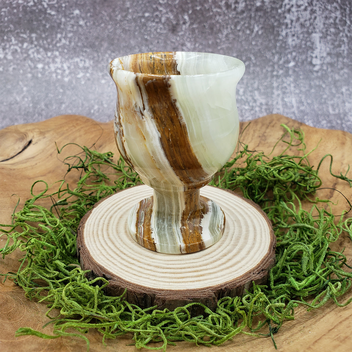 Green Banded Calcite, AKA Green Onyx Mini Chalice