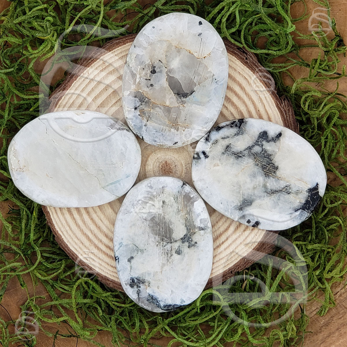 Worry Stone - White Labradorite (Rainbow Moonstone)
