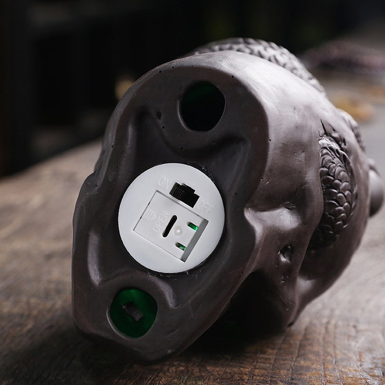 Backflow Incense Burner - Skull Dragon LED