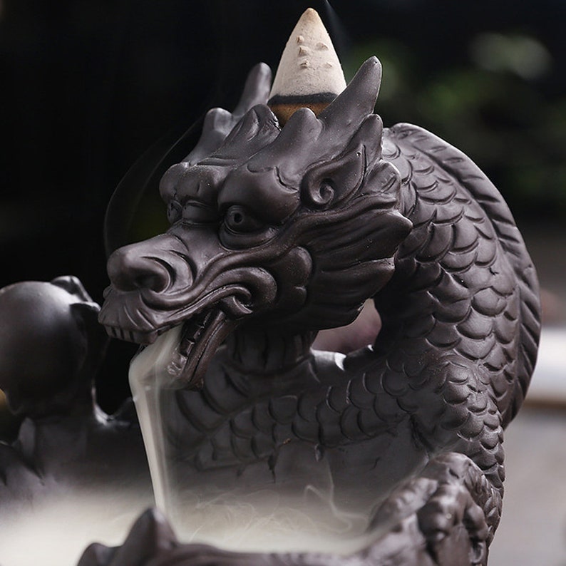 Backflow Incense Burner - Skull Dragon LED