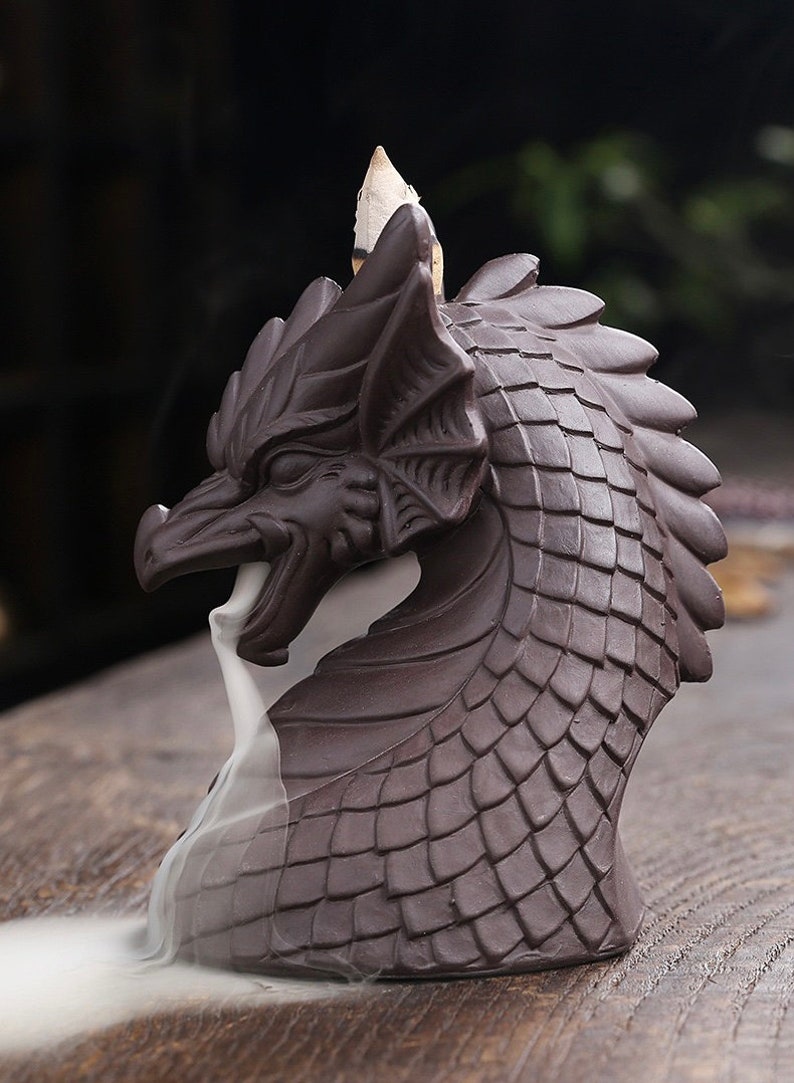 Backflow Incense Burner - Dragon Bust