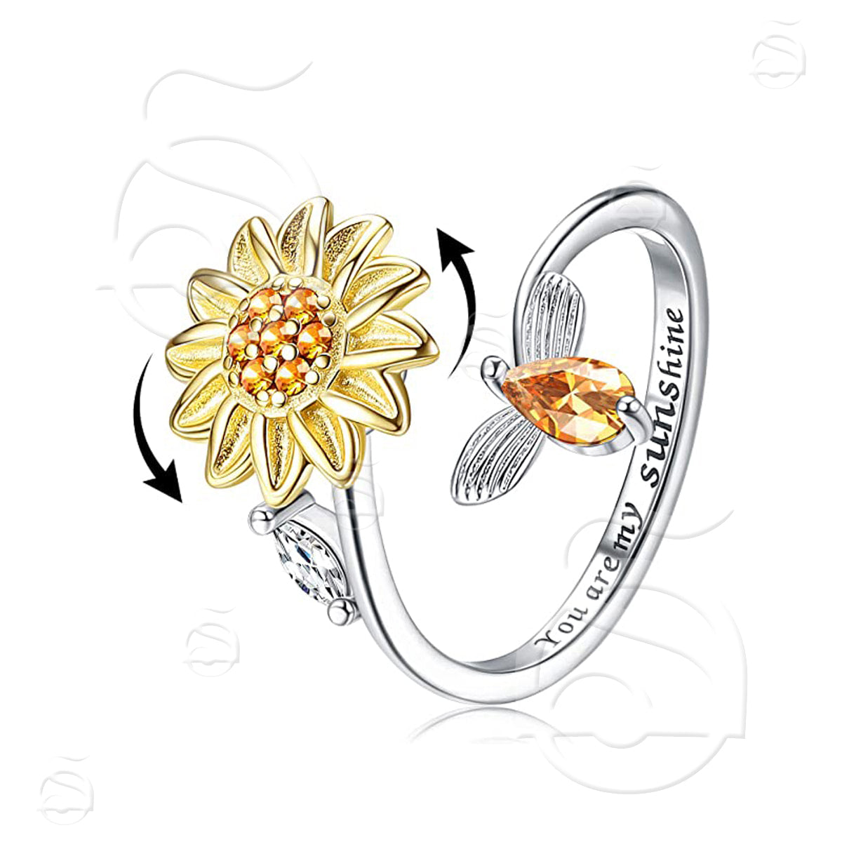 Fidget Spinner Ring - Sunflower
