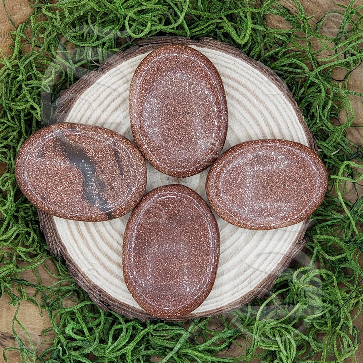 Worry Stone - Goldstone, Red