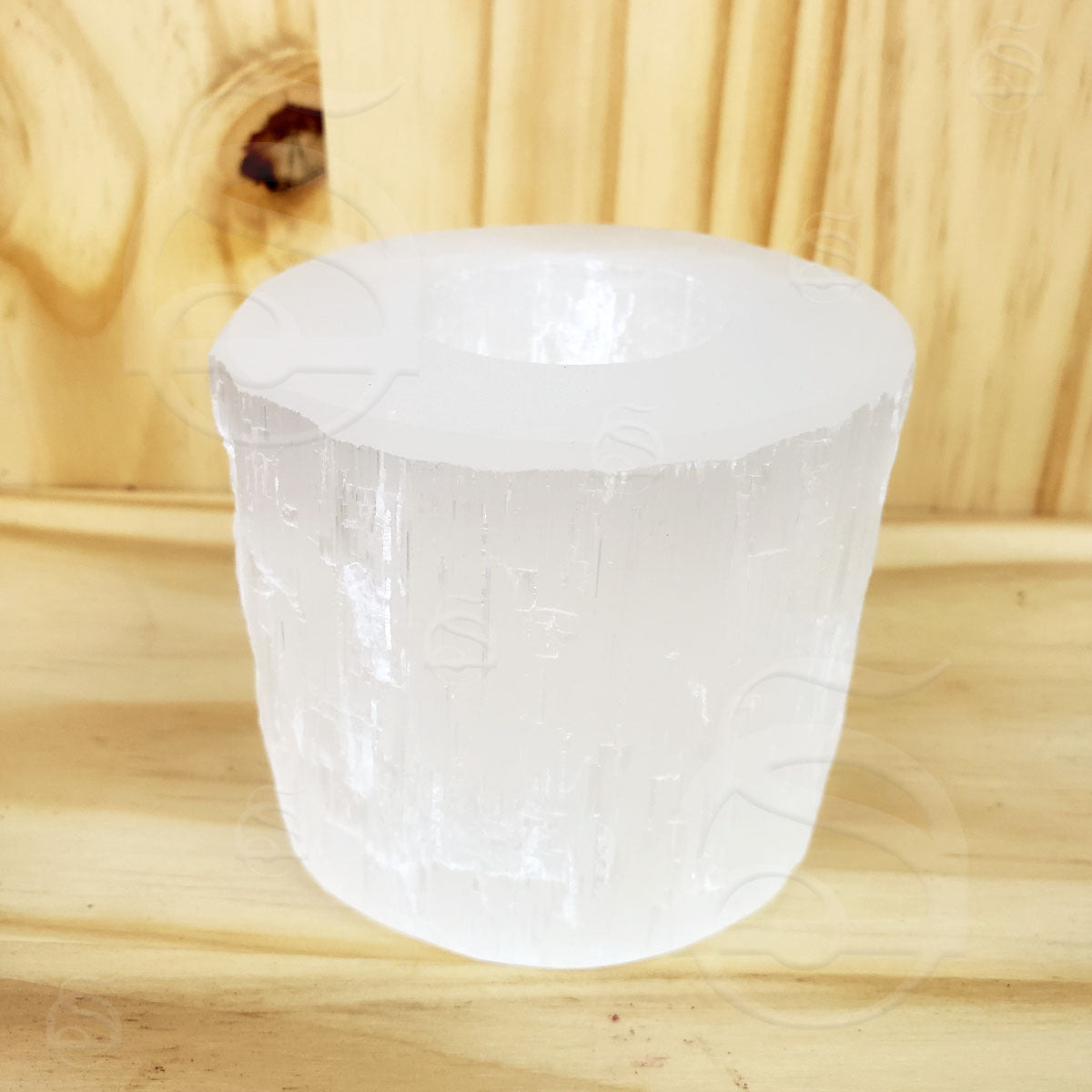 Selenite Cylinder Tealight Holder