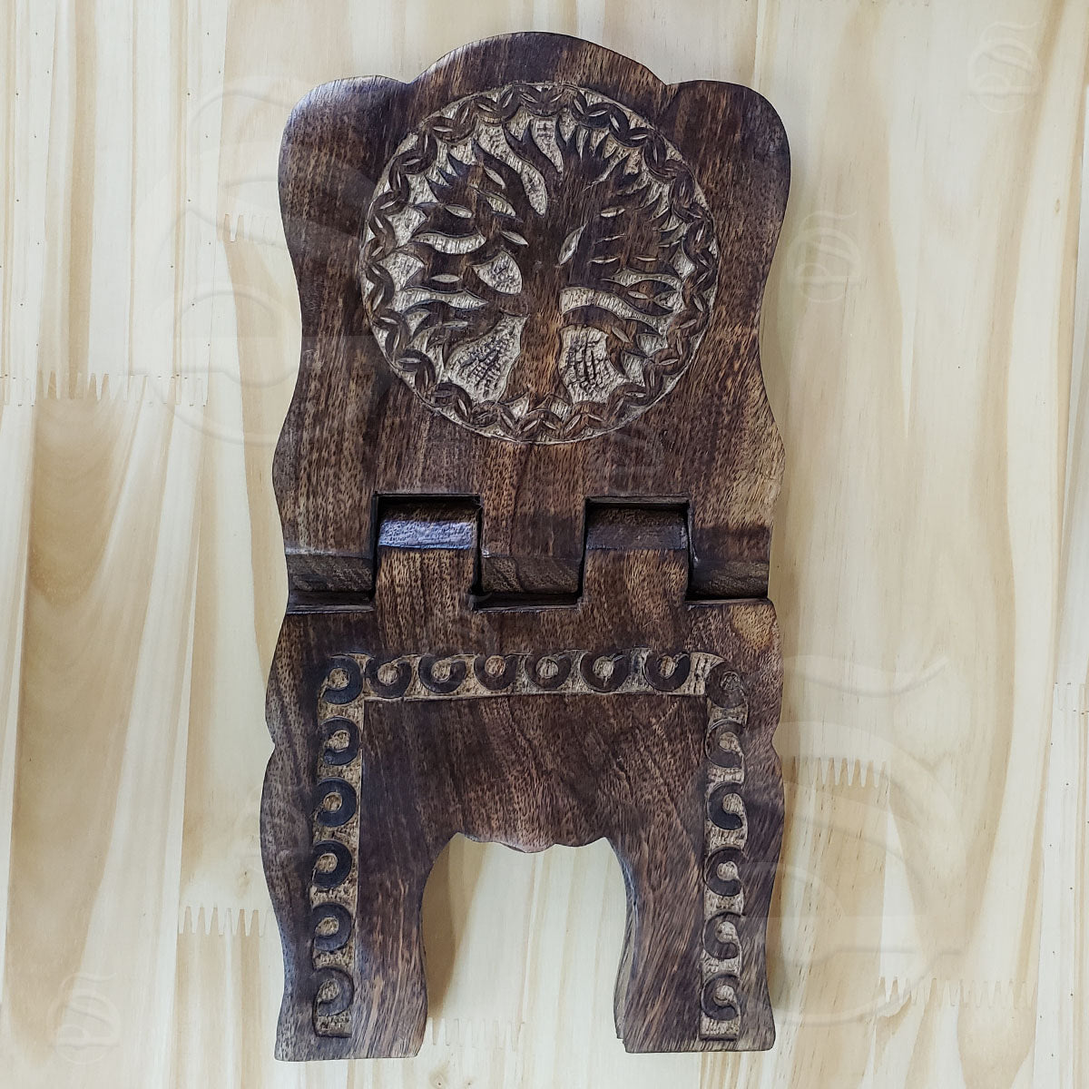 Carved Wood Book Holder