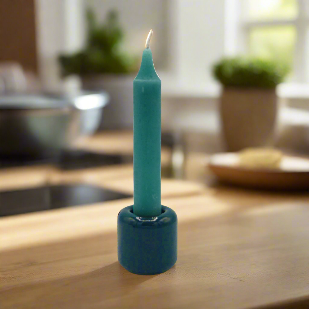 Ceramic Chime Candle Holder - Dark Green