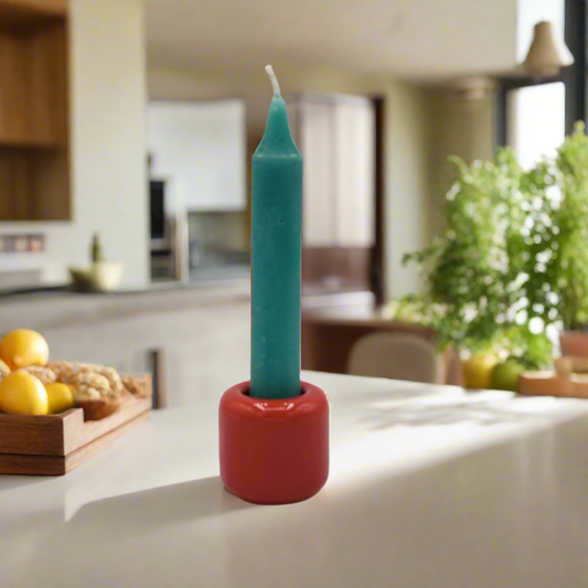 Ceramic Chime Candle Holder - Red