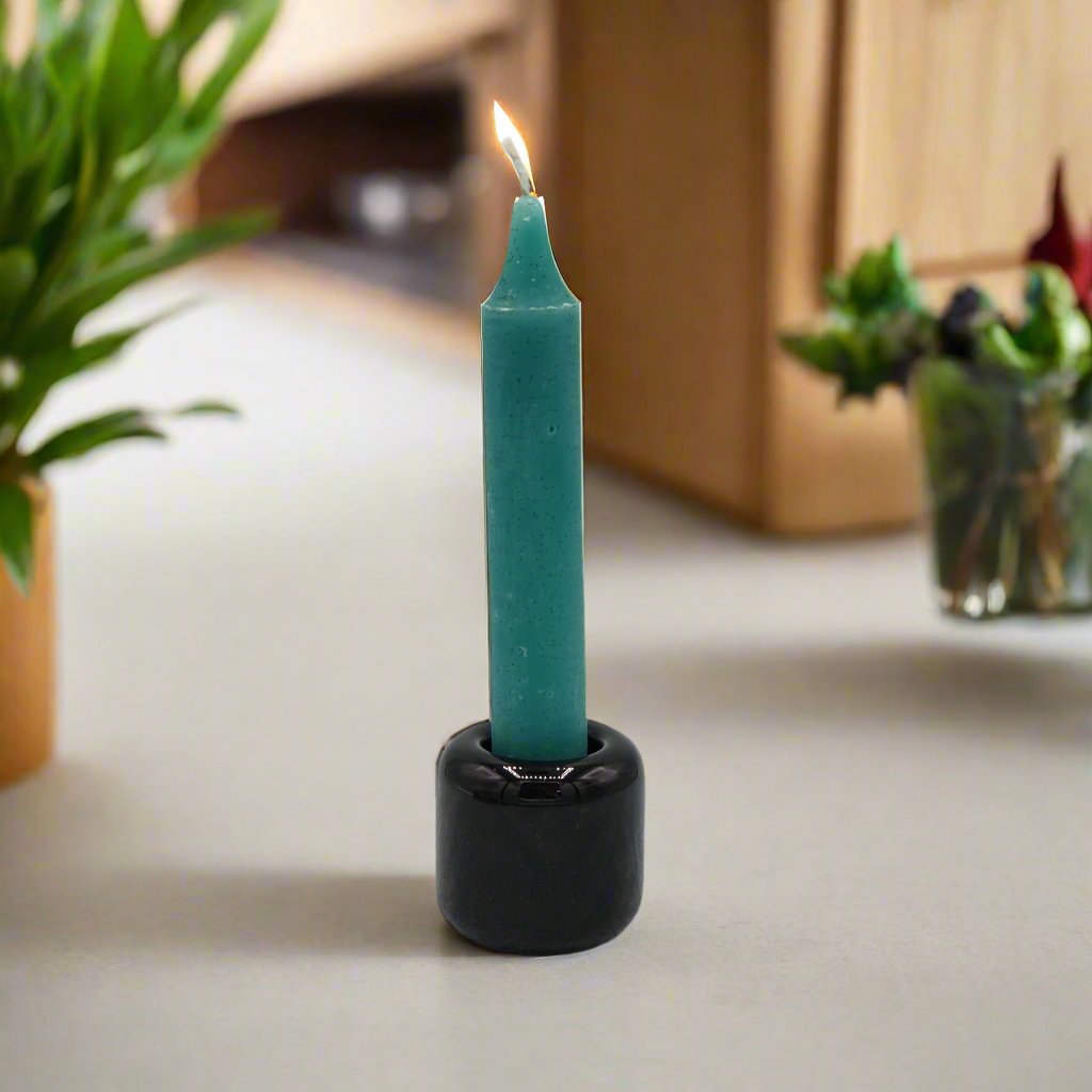 Ceramic Chime Candle Holder - Black