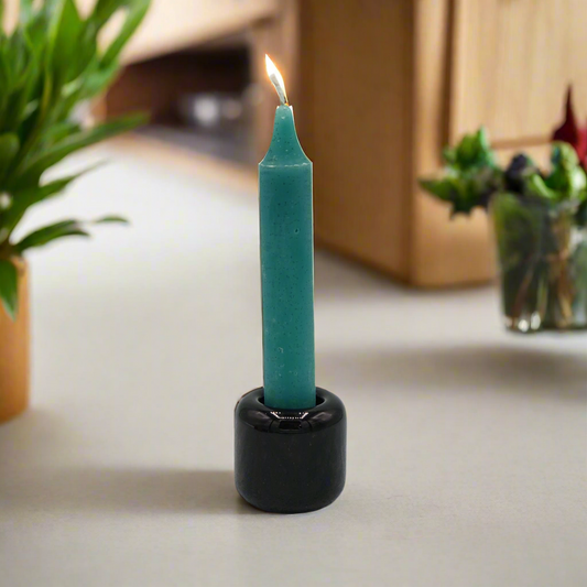 Ceramic Chime Candle Holder - Black