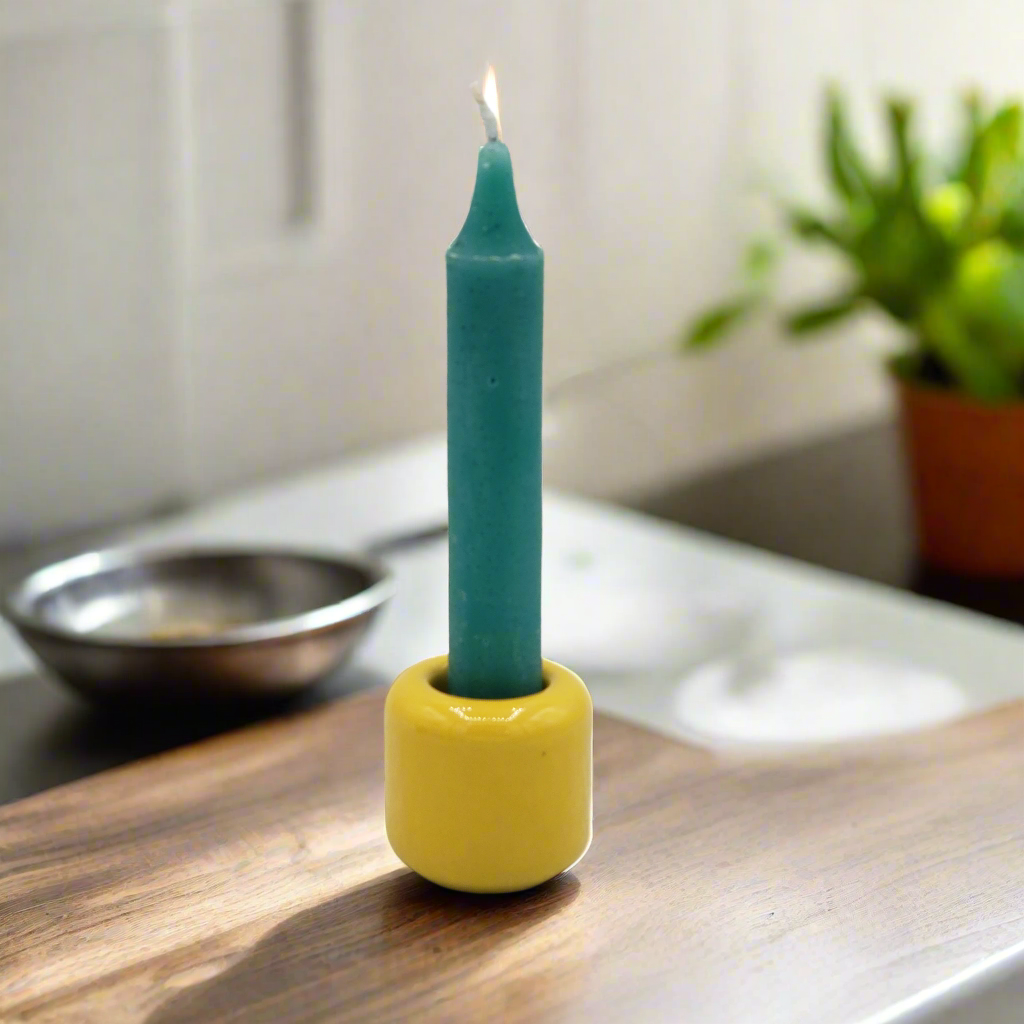 Ceramic Chime Candle Holder - Yellow