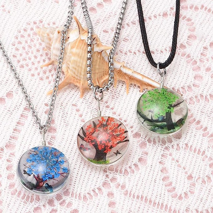 Dried Flower Glass Pendant