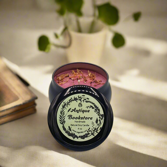 Antique Bookstore Soy Candle Handmade by Sage Den