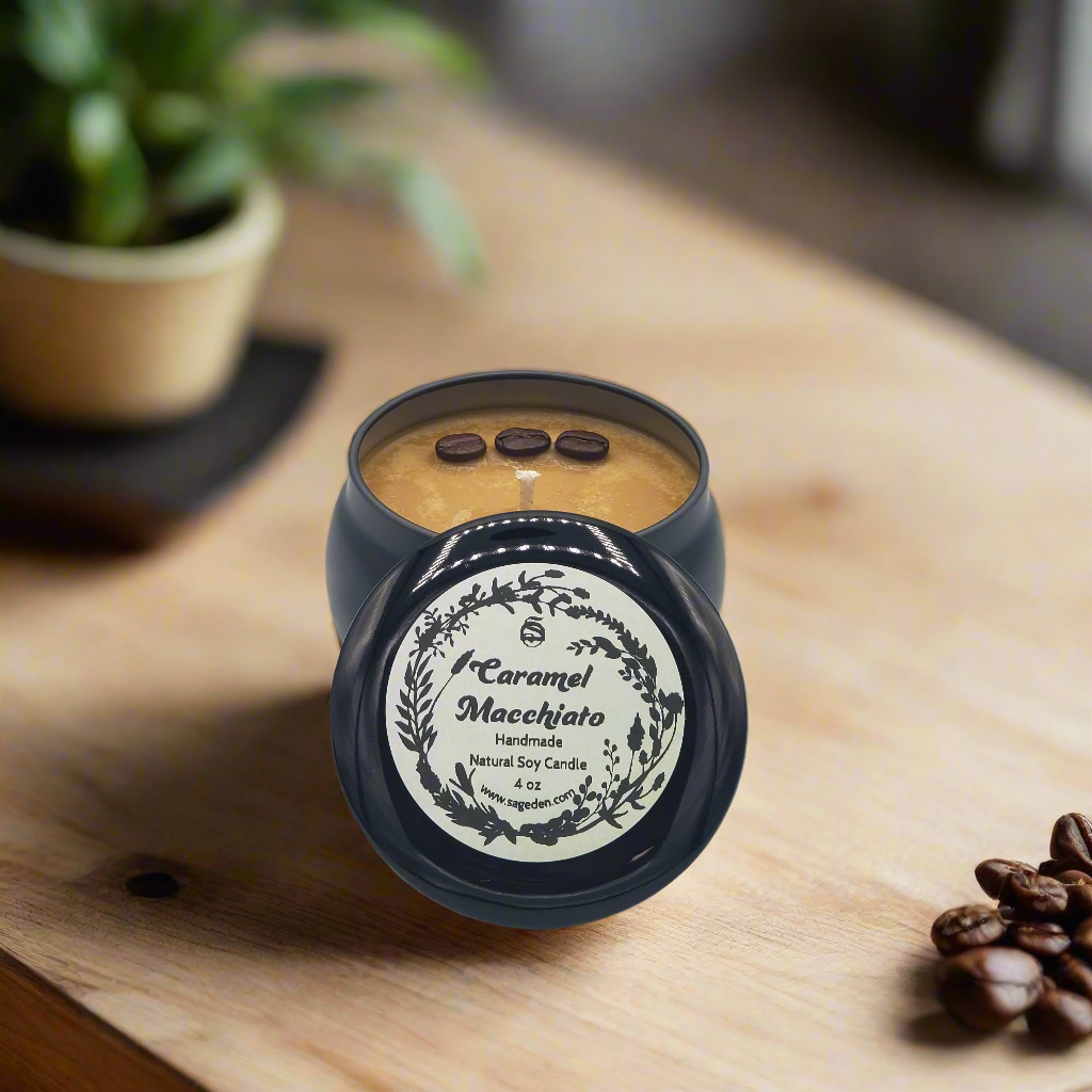 Caramel Macchiato Soy Candle Handmade by Sage Den