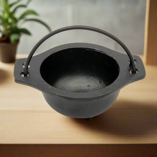 Cast Iron Cauldron Charcoal Incense Burner - Small