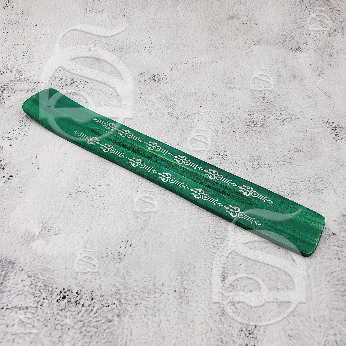 Painted Wood Incense Ash Catcher - Green