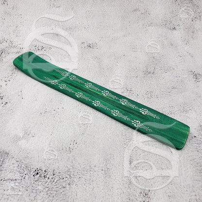 Painted Wood Incense Ash Catcher - Green