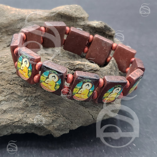 Wood Bracelet - Buddhas