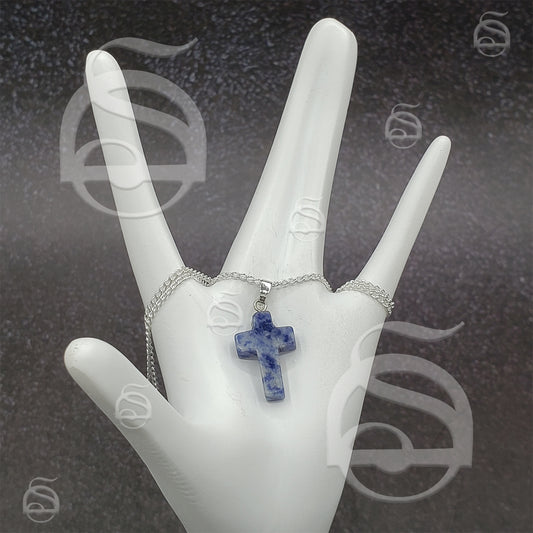 Sodalite Cross Necklace
