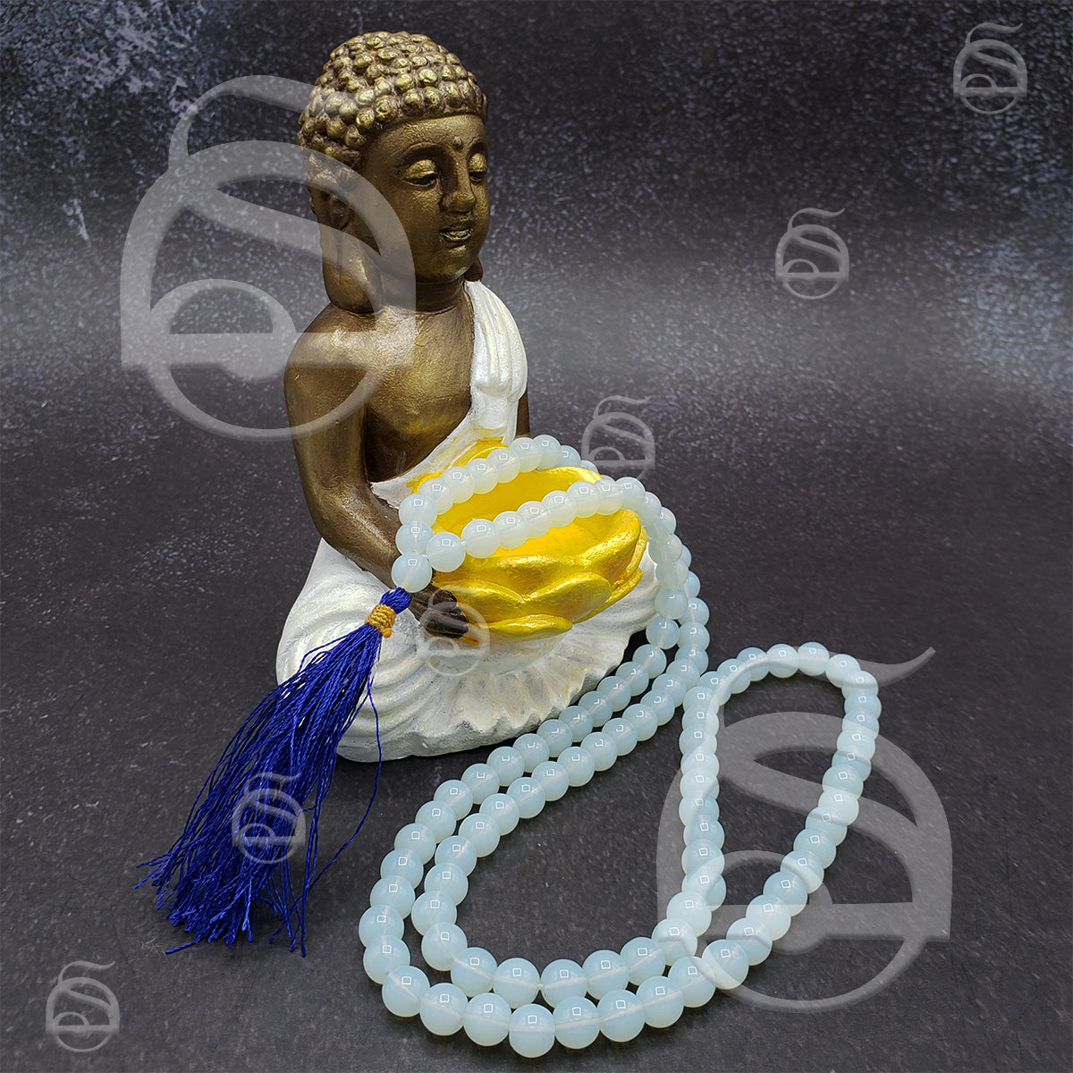 Gemstone Prayer Mala Necklace - Opalite