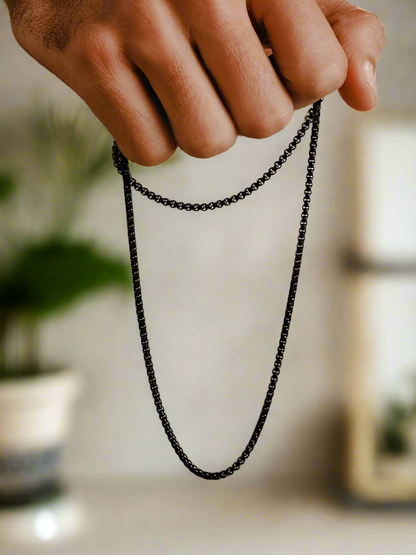 Necklace Chain with Clasp - Curb 3.5mm 22" Gunmetal Stainless Steel