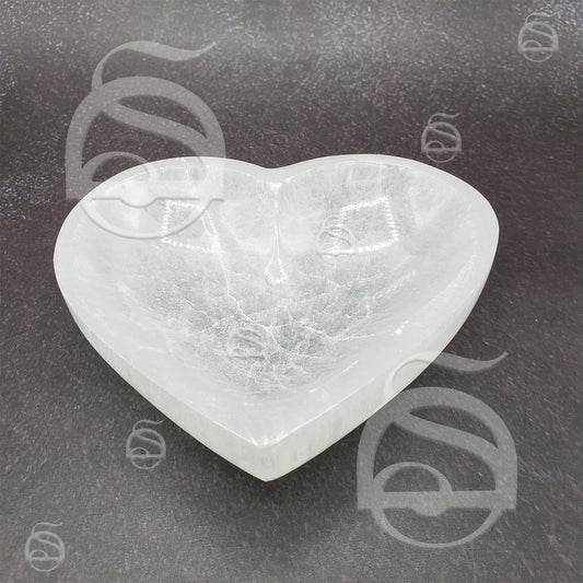 Selenite Bowl Heart - 6"