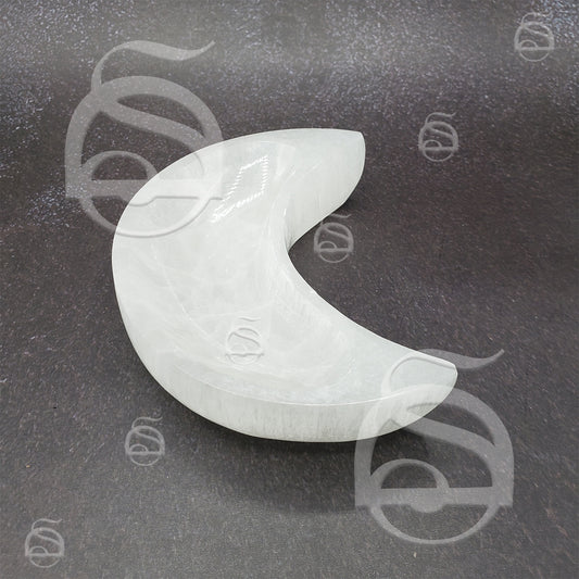 Selenite Bowl Moon - 6"