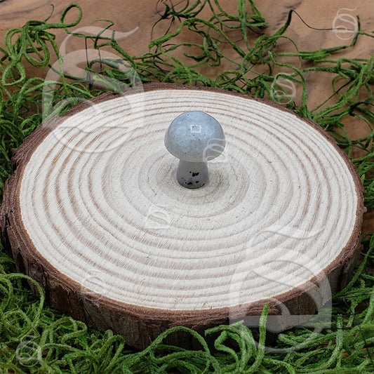 Polished Mushroom - Labradorite, White (Rainbow Moonstone)