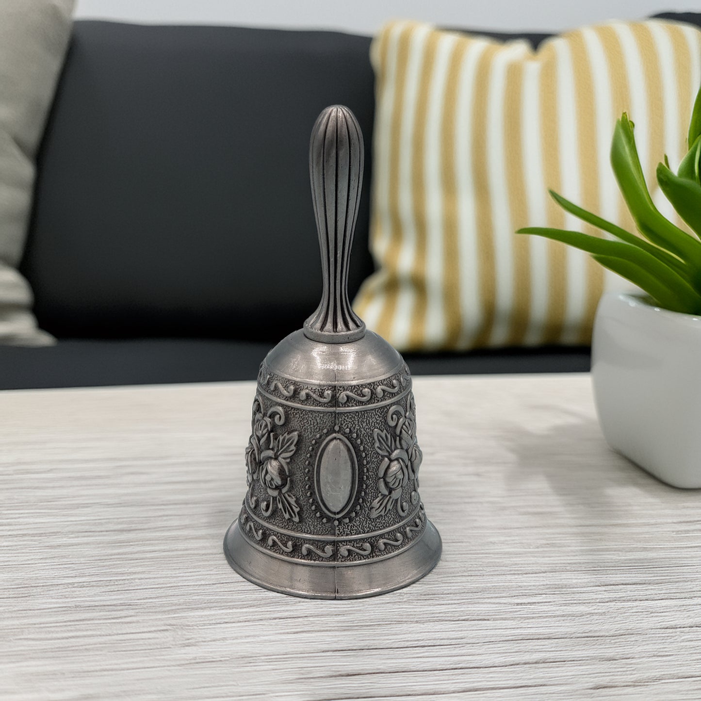 Floral Bell - Antique Silver