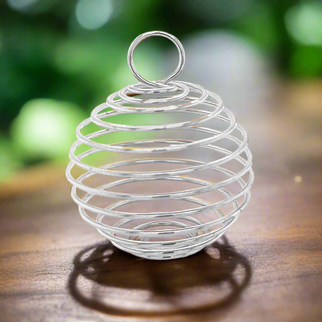 Wire Cage for Crystals Pendant - 14x15mm Silver