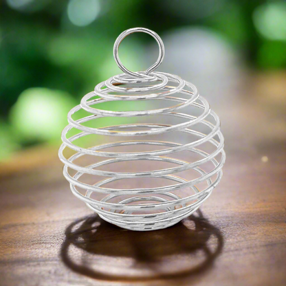 Wire Cage for Crystals Pendant - 14x15mm Silver