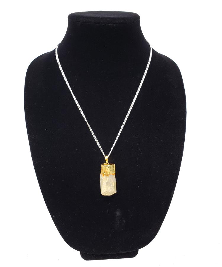 Selenite Electroplated Pendant